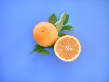 turuncu meyveler mavi arkaplanda