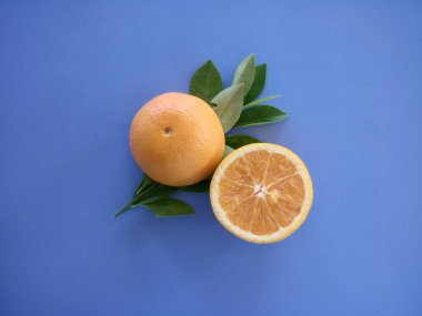 turuncu meyveler mavi arkaplanda