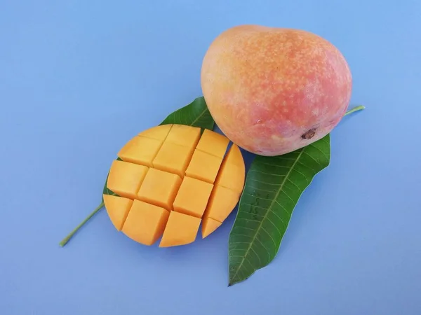 Mango Fruit Blue Background — Stock Photo, Image