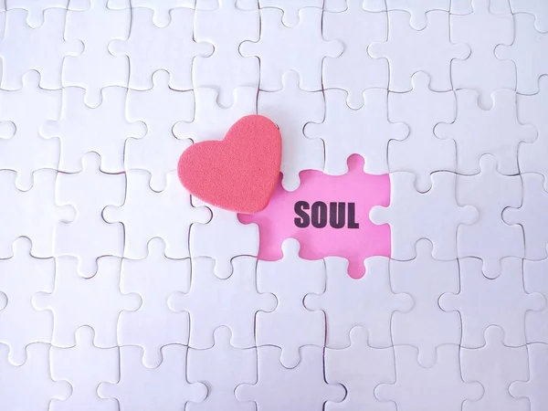 Weißes Puzzlepapier Mit Dem Wort Soul — Stockfoto