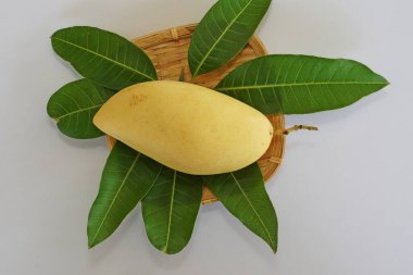 Beyaz arka planda sarı mango