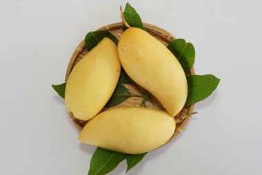Beyaz arka planda sarı mango