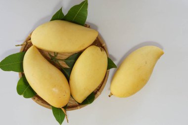 Beyaz arka planda sarı mango
