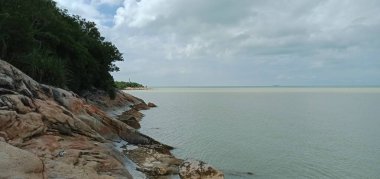  Batu Pahat, Johor, Malezya 'daki Pantai Minyak Beku plajı manzarası