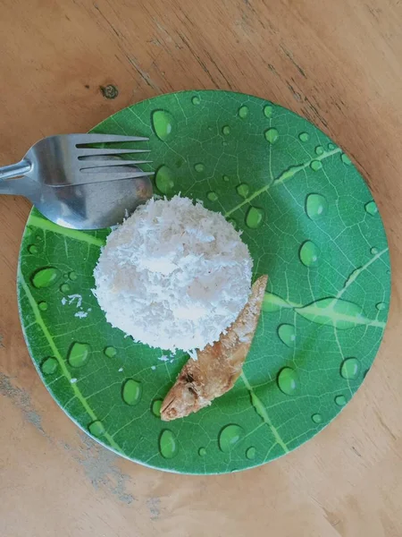 Riz Blanc Sur Assiette — Photo