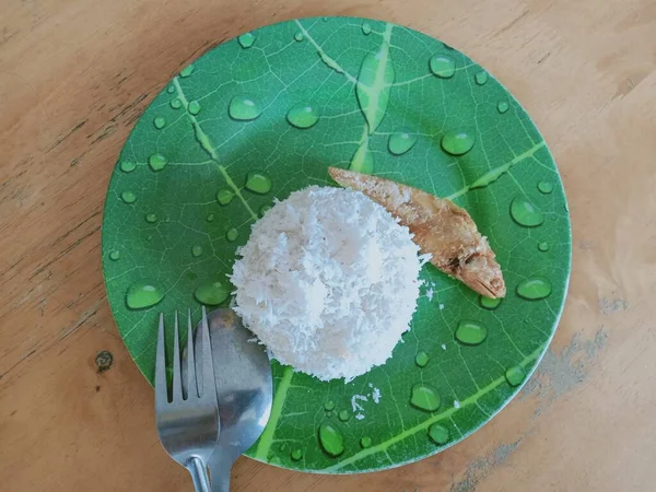 Riz Blanc Sur Assiette — Photo