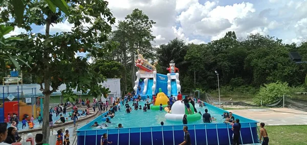 Turistas Divertir Air Panas Jasin Melaka Malásia — Fotografia de Stock