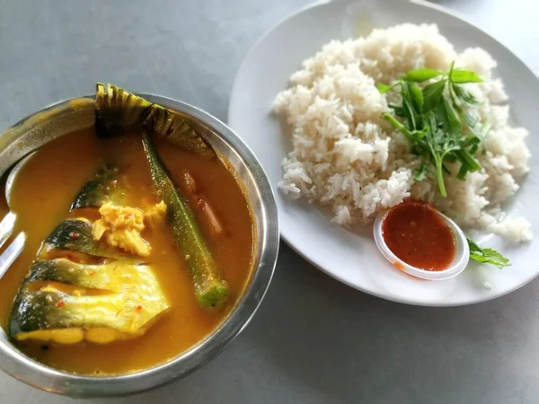 Lezzetli Bir Masak Lemak Tempoyak Ikan Patin Malezya Ünlü Yemekler — Stok fotoğraf