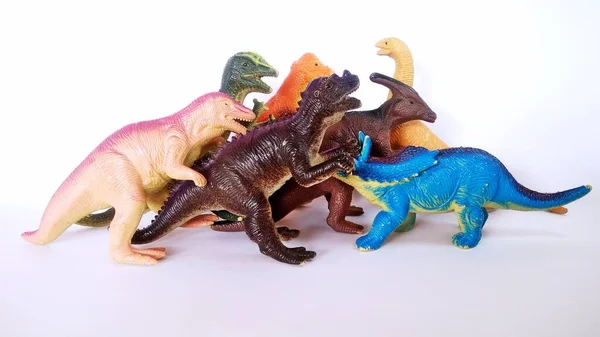 Juguete Dinosaurio Sobre Fondo Blanco — Foto de Stock