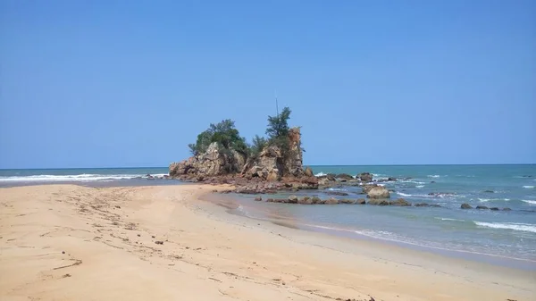 Widok Plażę Kemasik Położony Terengganu Malezja — Zdjęcie stockowe