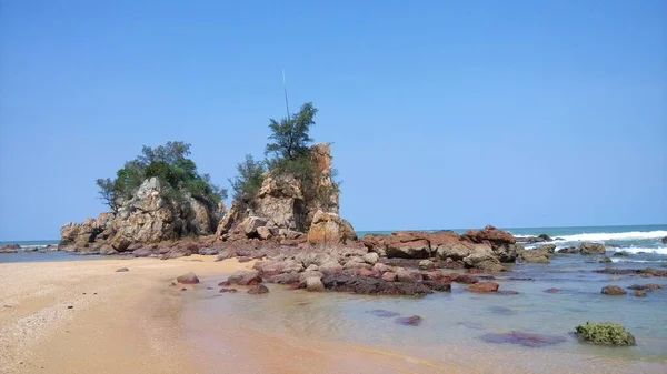 Вид Пляж Кемасік Розташований Теренггану Малайзія — стокове фото