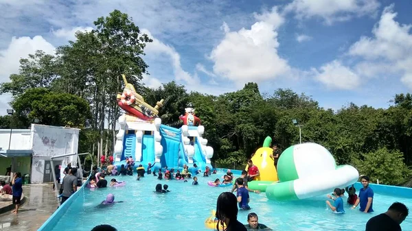 Atração Parque Aquático Turismo Air Panas Jasin Melaka Malásia — Fotografia de Stock