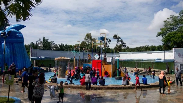 Atração Parque Aquático Turismo Air Panas Jasin Melaka Malásia — Fotografia de Stock