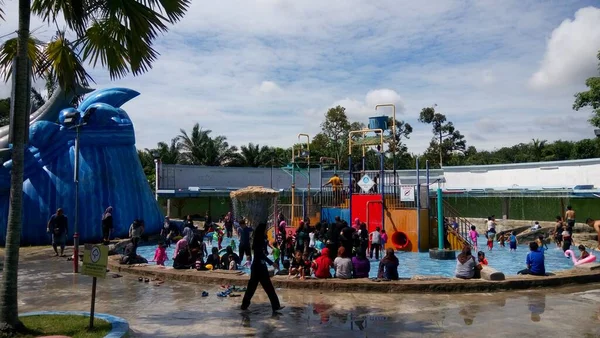 Atração Parque Aquático Turismo Air Panas Jasin Melaka Malásia — Fotografia de Stock