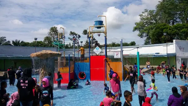 Atração Parque Aquático Turismo Air Panas Jasin Melaka Malásia — Fotografia de Stock