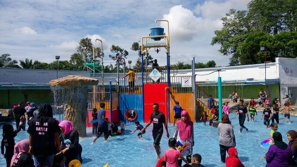 Atração Parque Aquático Turismo Air Panas Jasin Melaka Malásia — Fotografia de Stock