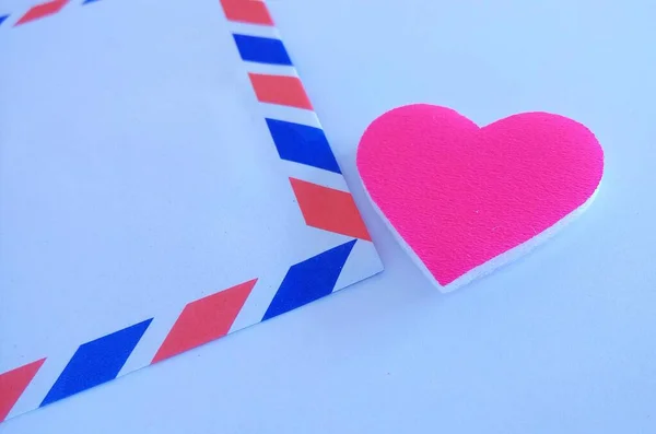 Sinal Corações Caixa Presente Envelope — Fotografia de Stock