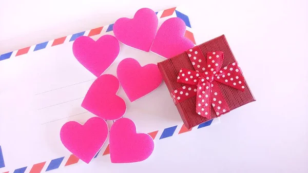 Sign Hearts Giftbox Envelope — Foto Stock