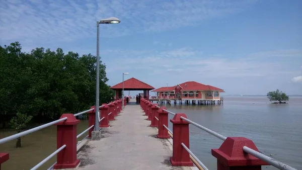 Flytande Restaurang Fort Supai Kuala Linggi Melaka Malaysia — Stockfoto