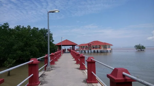 Flytande Restaurang Fort Supai Kuala Linggi Melaka Malaysia — Stockfoto