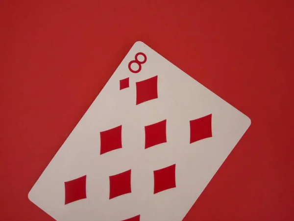 Playing Card Isolated Red Background — Stock Photo, Image