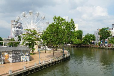 Melaka City, Malezya 'da Korsan Parkı mavi gökyüzüne karşı
