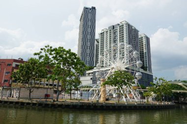 Melaka City, Malezya 'da Korsan Parkı mavi gökyüzüne karşı