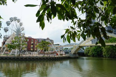 Melaka City, Malezya 'da Korsan Parkı mavi gökyüzüne karşı
