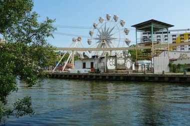 Melaka City, Malezya 'da Korsan Parkı mavi gökyüzüne karşı