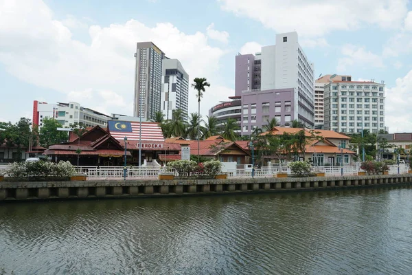 Widok Rzekę Melaka Położony Melaka Malezja — Zdjęcie stockowe