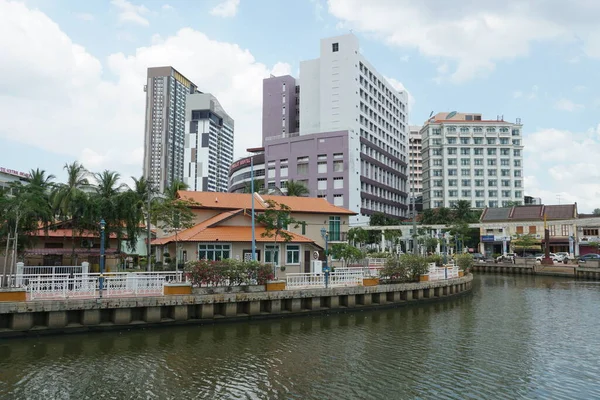 Vista Rio Melaka Localizado Melaka Malásia — Fotografia de Stock