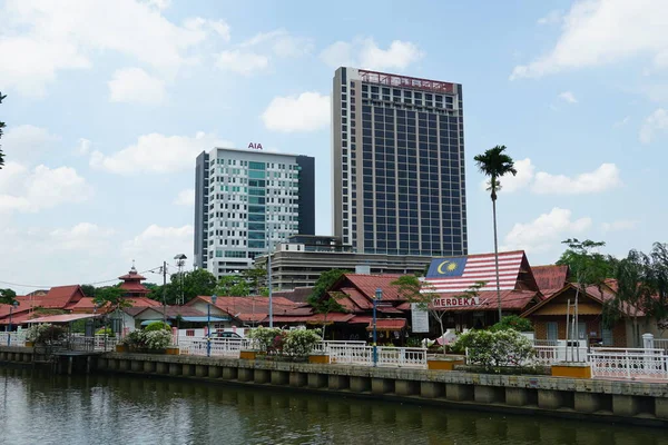 Vue Sur Rivière Melaka Situé Melaka Malaisie — Photo