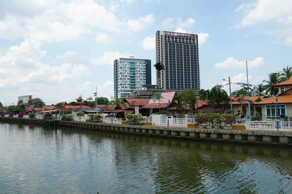 Vista Rio Melaka Localizado Melaka Malásia — Fotografia de Stock