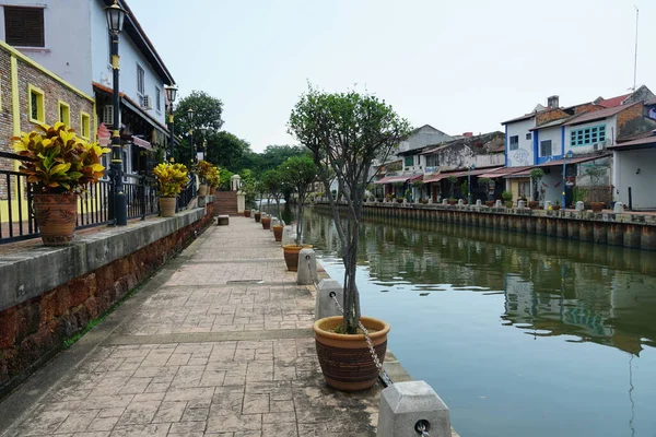 Vue Sur Rivière Melaka Situé Melaka Malaisie — Photo