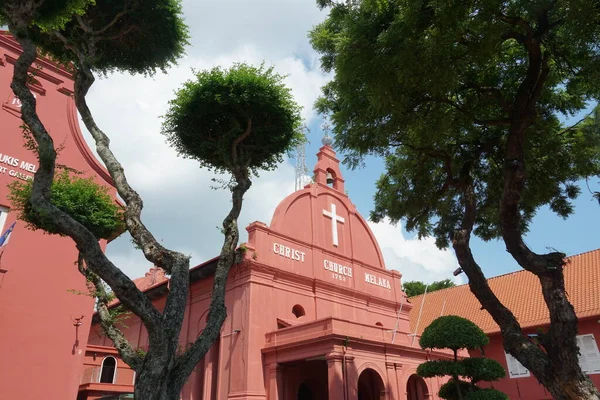 Vista Iglesia Cristo Melaka Ubicada Banda Hilir Melaka Malasia — Foto de Stock