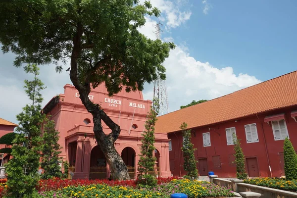 Vista Iglesia Cristo Melaka Ubicada Banda Hilir Melaka Malasia — Foto de Stock