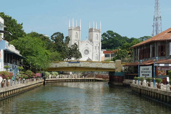 Vista Rio Melaka Localizado Melaka Malásia — Fotografia de Stock