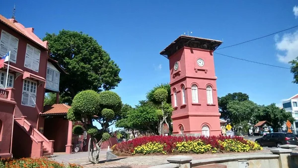 Vista Interior Estrutura Histórica Stadthuys Localizados Cidade Melaka Malásia — Fotografia de Stock