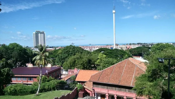 Melaka Uitzicht Stad Vanaf Paul Hill Waar Historische Bezienswaardigheid Melaka — Stockfoto