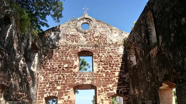 Église Paul Est Édifice Historique Situé Malacca Malaisie — Photo