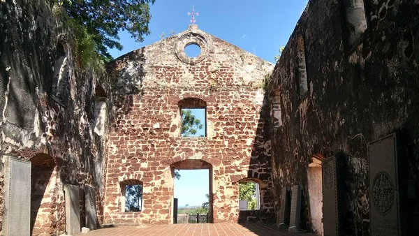 Église Paul Est Édifice Historique Situé Malacca Malaisie — Photo