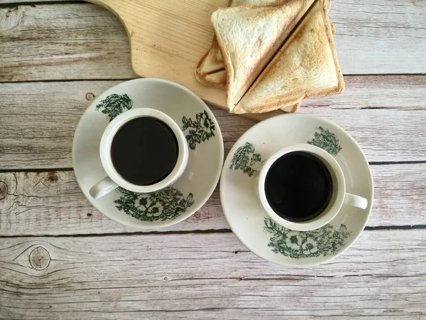 Traditional Oriental Chinese Kopitiam Style Black Coffee Vintage Mug Coffee — Stock Photo, Image