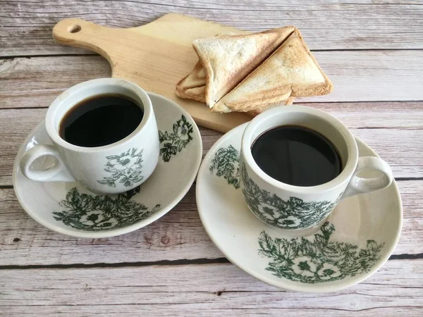 Traditional Oriental Chinese Kopitiam Style Black Coffee Vintage Mug Coffee — Stock Photo, Image
