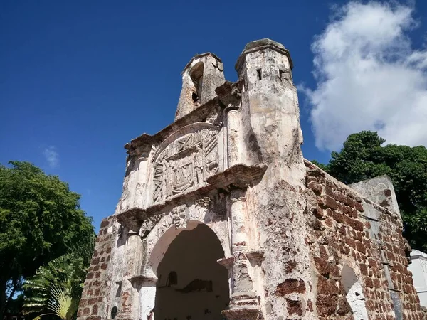 Ruínas Fortaleza Portuguesa Famosa Malaca Malásia — Fotografia de Stock