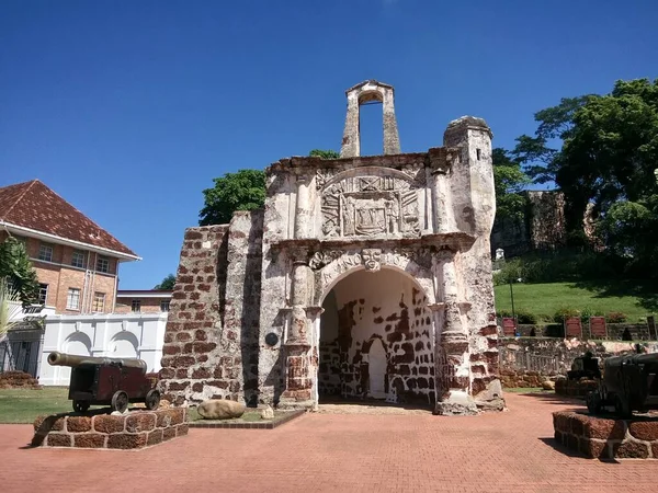 Ερείπια Του Πορτογαλικού Φρουρίου Famosa Στη Μαλάκα Της Μαλαισίας — Φωτογραφία Αρχείου