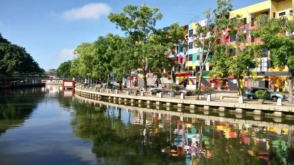 Vista Del Río Melaka Ubicado Melaka Malasia — Foto de Stock