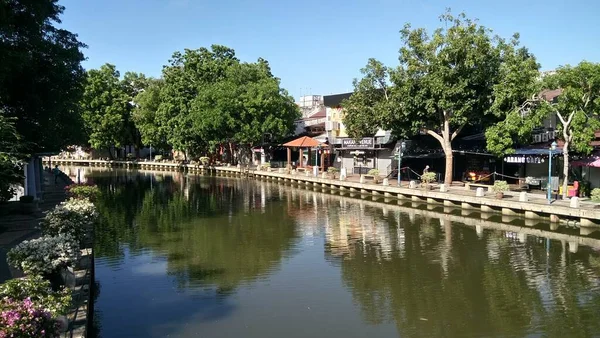 Vista Rio Melaka Localizado Melaka Malásia — Fotografia de Stock