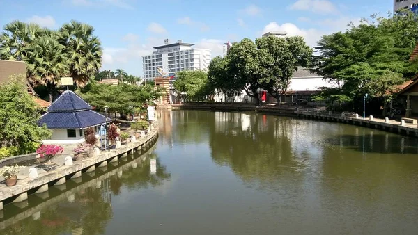 Vista Rio Melaka Localizado Melaka Malásia — Fotografia de Stock