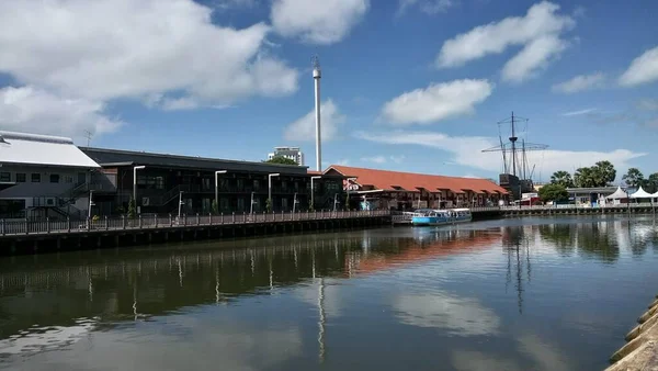 Pohled Řeku Melaka Která Nachází Melaka Malajsie — Stock fotografie