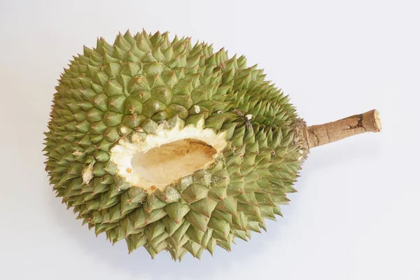 Durianische Frucht Auf Weißem Hintergrund — Stockfoto
